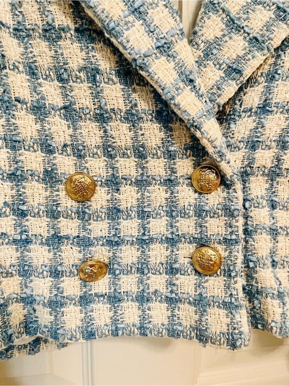 π Jason Wu Blue & Ivory Tweed Cropped Blazer & Skort Set - Picture 6 of 14